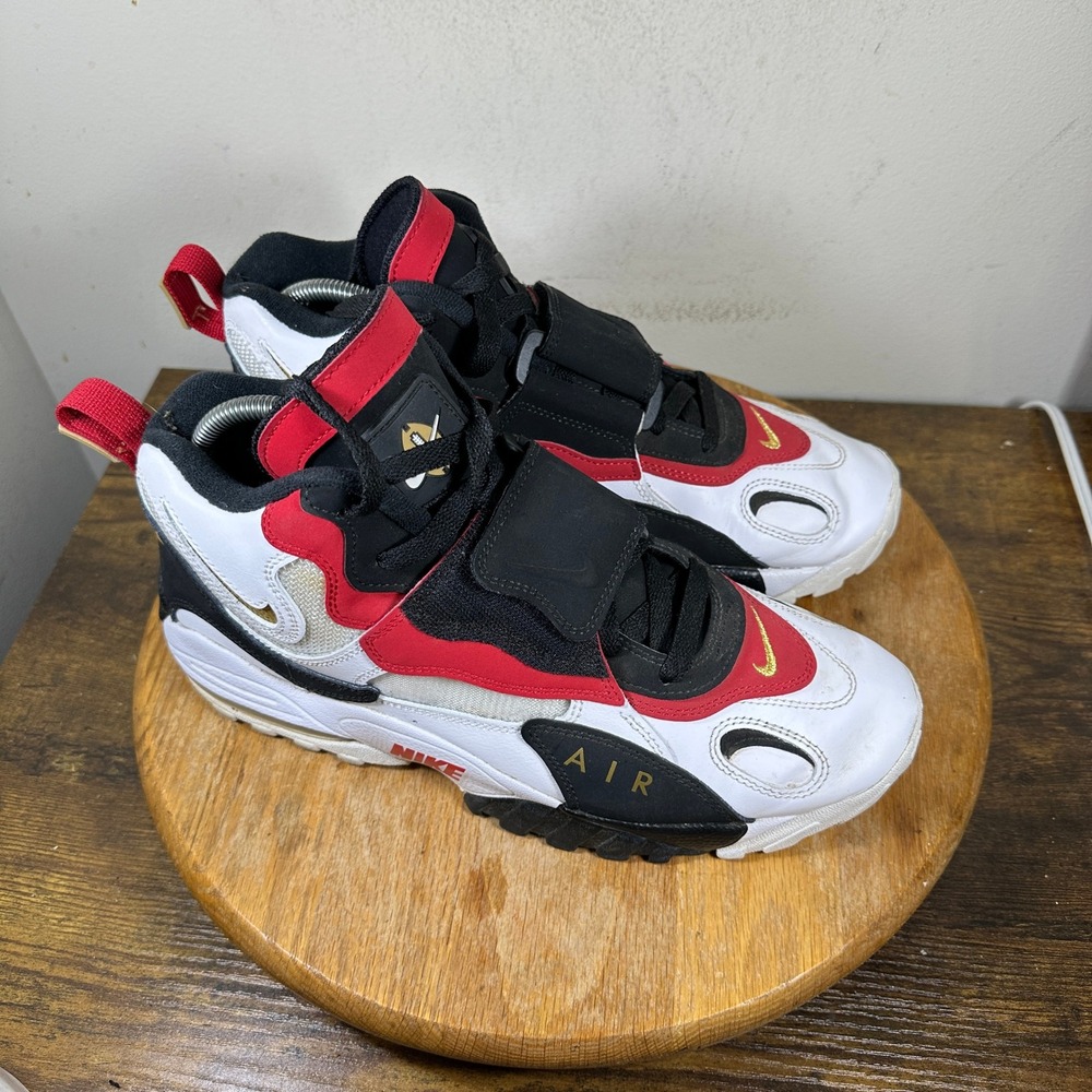 Nike Air Speed Turf 49ers White Black Red Gold 525225-101 Mens Size 10 - Picture 1 of 8